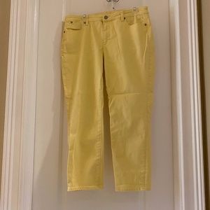 Talbots slim ankle yellow jeans